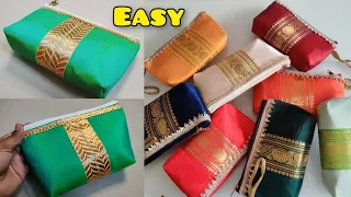 For beginners - Easy Pouch making at home | How to Make Very Beautiful Ladies Purse / bag stitching