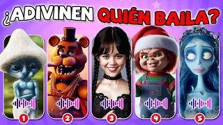 ¿Puedes Adivinar Quién Está Bailando - Feliz Año Nuevo 🎈🎉 Merlina, Freddy Fazbear, Chucky, Smurf Cat