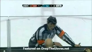 Terrible no-goal call on San Jose Sharks vs. Calgary Flames in OT