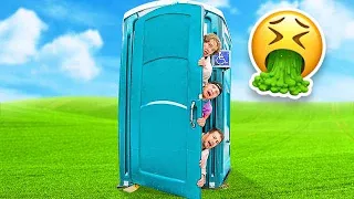 LAST TO LEAVE THE PORTA POTTY CHALLENGE! *GROSS*