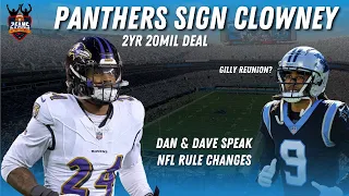 Panthers Sign Jadeveon Clowney - Dan & Dave Speak - Rule Changes & More - Carolina Panthers