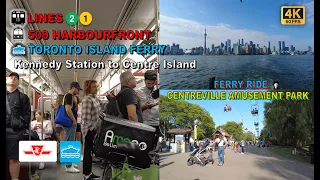 TTC & Toronto Ferry POV Walk: Kennedy Station to Centre Island Via Queens Quay Station【4K】