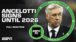 Carlo Ancelotti signs with Real Madrid through 2026 [FULL REACTION] | ESPN FC