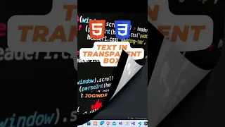 Create Text in Transparent Box | HTML & CSS TUTORIAL #html #css #transparent #text #box #shorts