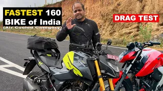 DRAG Test - HERO Xtreme 160R vs TVS Apache 160 - Fastest bike of INDIA