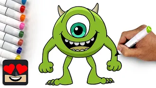 How To Draw Mike Wazowski | Monsters Inc.