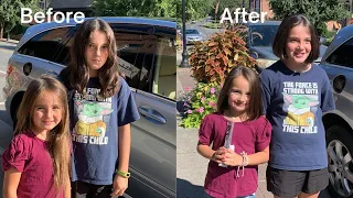 Sisters get big haircuts!