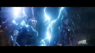 Thor summons the power of mjolnir and stormbreaker