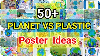 Say No to Plastic drawing| Planet vs plastic| Pollution Poster Making| Plastic Mukt Bharat drawing