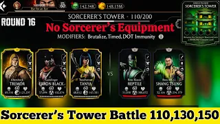 Sorcerer’s Tower Boss Battle 110,130 & 150 Fight + Reward MK Mobile | No Sorcerer’s Tower Equipment