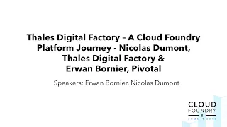 Thales Digital Factory – A Cloud Foundry Platform Journey