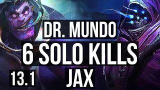 DR. MUNDO vs JAX (TOP) | 6 solo kills, 500+ games | EUW Diamond | 13.1