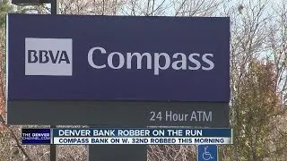 Compass Bank robber on the run