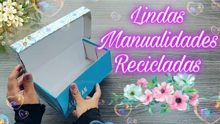 ♻️ MANUALIDADES con caja de zapatos/ Lindas IDEAS con Cartón / DIY / Organizadores/ Ideas Recicladas