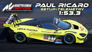 Paul Ricard ACC Track Guide + Setup + Telemetry. McLaren 720S GT3.