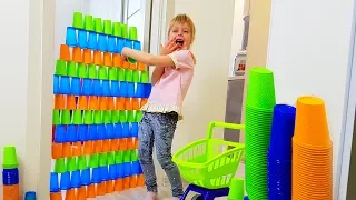 Margo and Nastya Play with colored cubes | Hide and seek with hoard Compilation video for kids