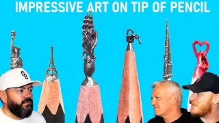 IMPRESSIVE ART ON THE TIP OF A PENCIL REACTION!! | OFFICE BLOKES REACT!!