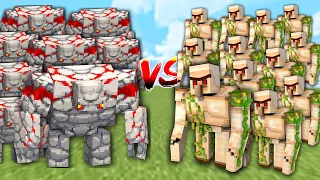 100 Redstone Golems vs 100 Iron Golems in Minecraft Mob Battle