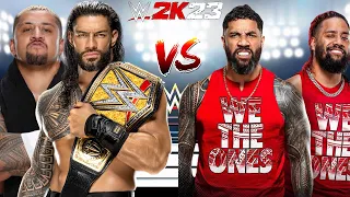 WWE 2K23 THE USO'S VS. THE BLOODLINE (SOLO SIKOA & ROMAN REIGNS) CIVIL WAR MATCH!