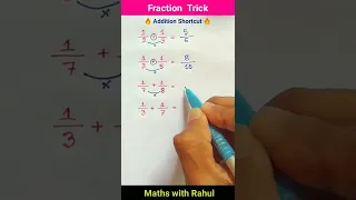 Fraction Addition🔥|| Fraction Shortcut Trick 🔥|| Math Short Tricks || Fraction Trick || #shorts