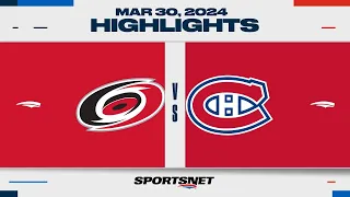 NHL Highlights | Hurricanes vs. Canadiens - March 30, 2024