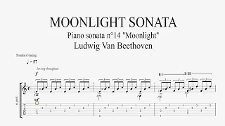 Beethoven - MOONLIGHT SONATA (1st Movement) - Guitar Tutorial (Tab + Sheet Music)