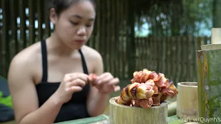 30 DAYS Survival Alone in the Rainforest - Make Mini House For Puppy | Bushcraft Quynh's. Ep15