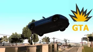 Stunt jumps slow motion Уникальные прыжки замедленная съёмка GTA sa