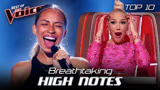 Sensational HIGH NOTES Blind Auditions on The Voice | Top 10