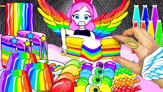 ASMR Mukbang | 1000+ Rainbow Foods Dessert Stop Motion | Diam English