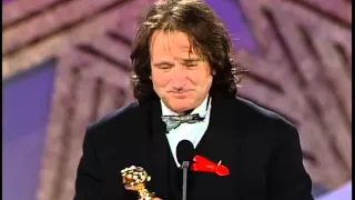 Golden Globes 1992 Robin Williams Wins the Award for Best Actor in a Motion Picture