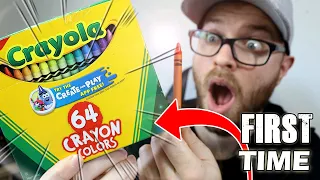 I Tried using CRAYONS for the FIRST TIME | Using Kid's Art Supplies..!