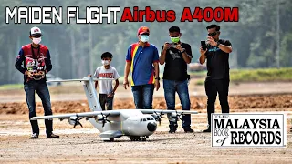 XXL DIY AIRBUS A400M TUDM MALAYSIA RC AIRPLANE CRASH LANDING MAIDEN FLIGHT & REVIEW