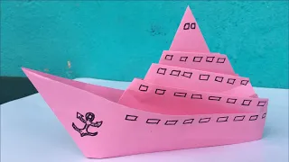 How to make a paper ship | paper ship craft | paper craft paper ship | origami pirate ship | boat