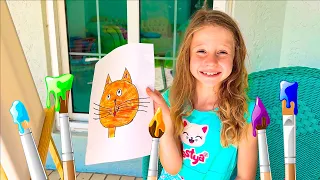 Nastya belajar menggambar - Koleksi video untuk anak-anak