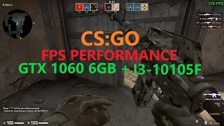 CS : GO ! COUNTER STRIKE - FPS PERFORMANCE TEST - GTX 1060 6GB + I3-10105F ENTRY LEVEL GAMING PC