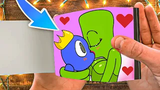 Blue is kissing Green | Rainbow Friends (Blue x Green) - FlipBook Animation