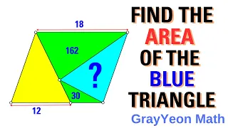 Find the area of the blue triangle Important Geometry skills explained #mathpuzzles #geometryskills