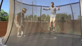 Learning double front flips on trampoline