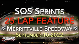 🏁 Merrittville Speedway 9/10/22 SOS SPRINTS FEATURE RACE - DIRT TRACK RACING - Drone Aerial View