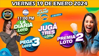 Sorteo 11 AM Resultado Loto Honduras, La Diaria, Pega 3, Premia 2, VIERNES 19 de enero 2024