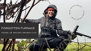 FORGOTTEN FURNACE 🔥 /// METAL DETECTING FINDS AN ANCIENT BRONZE CLUE (and I get a soaking ⛈️)