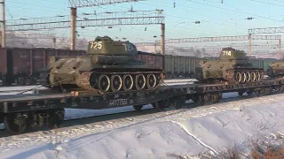 Russia Sending T-34 Tanks to the West by Freight Train