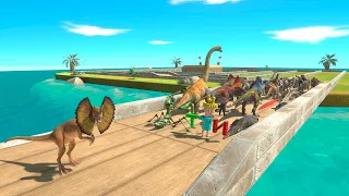 All Units Escape from Dilophosaurus - Animal Revolt Battle Simulator