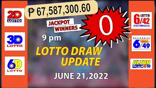 9pm Lotto Draw Result Today June 21, 2022