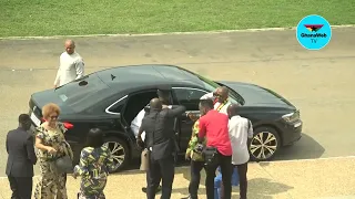 Ken Ofori-Atta arrives to deliver statement before parliament