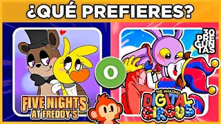 🐻🔁🎪 FNAF VS DIGITAL CIRCUS  | Juego de Elecciones | ¿QUÉ PREFIERES? ✨ #monoquiz #trivia