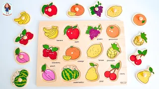 FRUITS NAME for Toddlers and Kids | Best Learn Fruit Puzzle | First Words | English Vocabulary