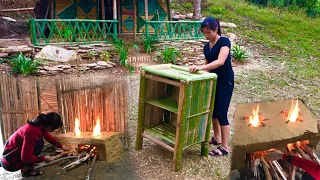 add the essentials for the bamboo house to make a wood-burning stove (Asian girl lives alone)