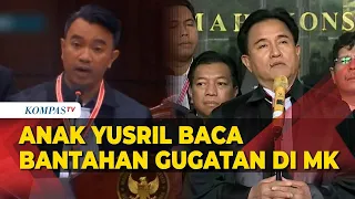 Momen Anak Yusril Baca Bantahan Gugatan Kubu Anies-Ganjar di MK: Narasi Bukan Bukti Hukum